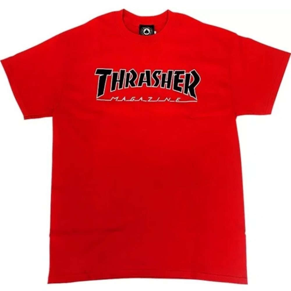 Thrasher Tee Shirt Outlined Red